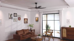 GEERLI 【HOT🔥Free shipping】 Garansi 5 Tahun 54 Inch Modern 5-Blade Ceiling Fan Pure Copper DC Motor 6-Speed Adjustable Remote Control & Reversible Airflow for Bedroom Study and Dining Room