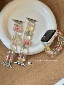 Natural Crystal Stone Watchband Compatible with iWatch10 Watch Bands Suitable for Watches 456789s7s8 Brand
