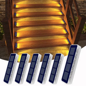Outdoor Solar Deck Lights Waterproof LED Step Sidewalk Stair Garden Light IP68 Auto On/Off Solar Powered Dock Driveway Lighting