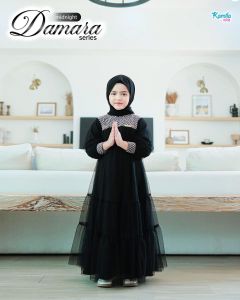 Damara kids gamis anak (tanpa hijab) usia 3-10 thn UK M L XL bahan shakila mix tille gamis anak