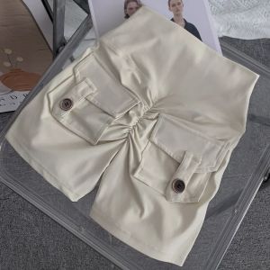 Quần Short Tập Yoga Cạp Cao Màu Khỏa Thân Có Túi Quần Legging Mông Đào Nhanh Khô Để Tập Gym Đi Xe Đạp Thể Thao Ngoài Trời Mặc Nữ Năng Động