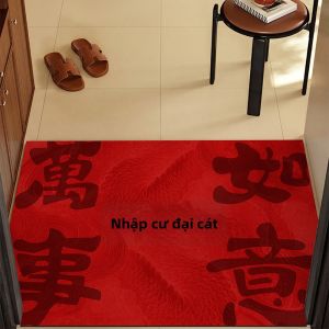 BEIAISI | Thảm Lót Cửa Chào Đón Hạnh Phúc Màu Đỏ