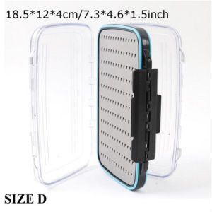 Waterproof ABS Fishing Box Fly Fishing Foam Silicone Bait Box Sawtooth Foam Fly Fake Bait Box Fishing Tools Outdoor Camping Travel Gear