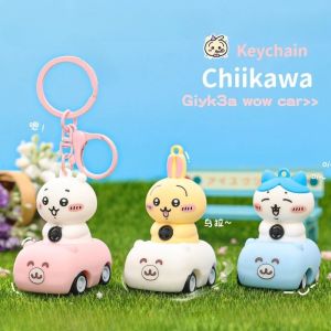 Cartoon Chiikawa Doll Key Chain Pullback Car Animation Peripheral Keychains Bag Pendant Car Christmas Gifts