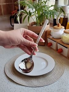 (ชุด 10 ด้าม) ช้อนอาหารตะวันตกสแตนเลส 304 ช้อนด้ามยาว