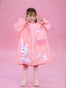 RAINPRO 3D Cartoon Kids’ Raincoat – Full-Body Design with Backpack Slot for Boys & Girls in Kindergarten & Primary School