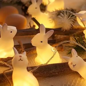 1PC 1.5M10 LED battery pack rabbit light string suitable for indoor bedroom garden party Easter decoration
