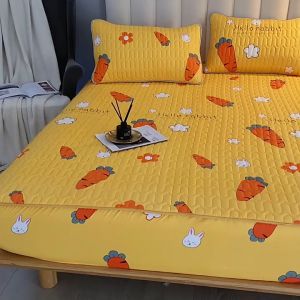 Thicken Waterproof Mattress Protector Cover Single/Queen/King Smooth Fitted Waterproof Bedsheet Dust Cover