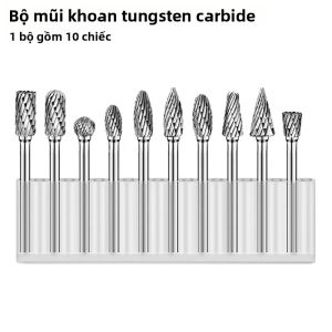 Bộ Mũi Khoan Cacbua Vonfram 1/8 Inch Đầu Cắt Đôi Dùng Cho Máy Khoan Điện Máy Mài Khắc Kim Loại Gỗ Đá Làm Sạch Cạnh.