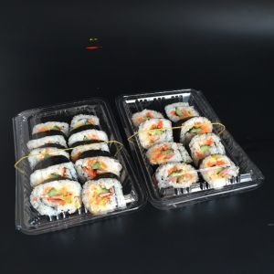 Disposable Plastic Sushi Box Transparent Fruit Box Large Light Purple Seaweed Rice Packing Box Rectangular Shape Lunch Box