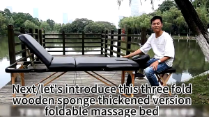 BAIERDI Three-Layer Folding Portable Massage Bed High-Quality Genuine Leather Beauty Spa Bed Tattoo Bed With Carry Bag For Salon Home Use