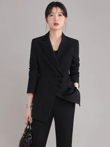 Elegant Black Chinese Style Womens Suit Set Professional Career Fashion Spring Autumn New Arrival High Quality Business Suit