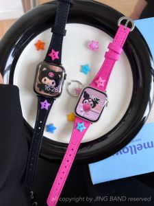 Colorful Button Star Thin Denim Quiet Apple Watch Band S978 Compatible Y2K Style Bracelet for Smartwatch Accessories