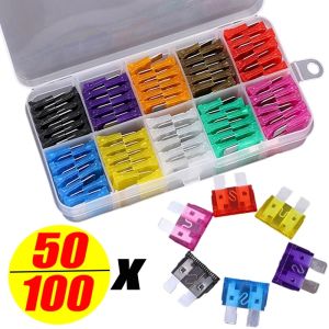 50/100Pcs Automotive Fuse Set: Medium Size Blade Fuses for Auto Truck & Accessories