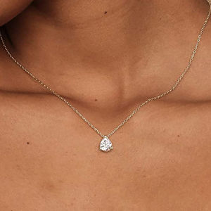 Waterdrop Crystal Pendant Necklace for Women Fashion Gold Color Heart Round Zircon Choker Chain on Neck Accessories INS Jewelry