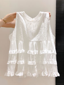 LUOSHAO | Womens Summer Loose Fit White Sleeveless Blouse