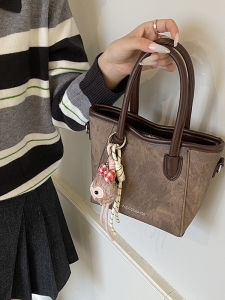 Túi Tote Nữ Retro Túi Bùa Chất Liệu PU Mềm Màu Trơn Túi Đeo Vai Thường Ngày Túi Tote Đeo Chéo Túi Đựng Tay Túi Bùa Thời Trang