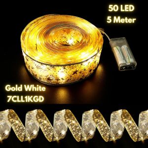 LAMPU LED STRIP DEKORASI HIASAN KADO DAN POHON NATAL TAHUN BARU MODEL PITA PANJANG 5 METER 50LED