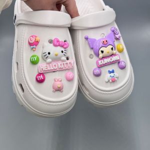 12Pcs/Set Crocs Charms Shoes Accessories Shoe Buckle Cartoon KT Cat Cute Decoration DIY Shoe Flower for Crocs