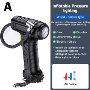 suitu 120W Handheld Air Compressor Wireless/Wired Inflatable Pump Portable Air Pump Tire Inflator Digital for Car Bicycle Balls