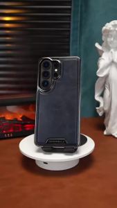 Retro PU Leather Phone Case with Stand Holder For Samsung Galaxy S26 Ultra S25 Edge S24 S23+ Plus Shockproof Back Cover