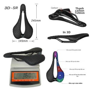 Yên Xe Đạp Carbon In 3D Lead Foot Siêu Nhẹ Thiết Kế Rỗng Thoải Mái Thoáng Khí Dành Cho Nam/nữ Xe Đường trường/MTB
