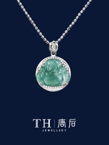 TH | Natural Blue Jade Maitreya Buddha Necklace