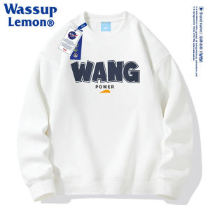 Wassup Lemon round Neck Fleece Lined Loose Sweatshirt for Men And Women Casual Fashion Inner Wear T-Shirt Couple Matching Spring Autumn Winter
