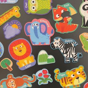 Early Education Magnetic Puzzle Toys for Kids Animal Letter Recognition Fridge Magnets Large Blocks Baby Cognitive Toys