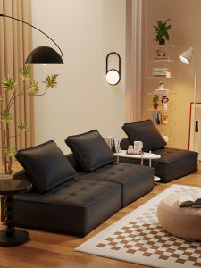 Modern Minimalist Soybean Block Lazy Sofa Leisure Living Room Furniture Cream Style Combination Recliner Non-Assembled Washable