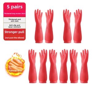 FURENJILI | Durable Long Thick Fleece Lined Dishwashing Gloves