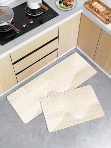 Leather Floor Mat Kitchen Waterproof Oil Resistant Washable PU Anti Slip Leather Foot Pad Bedside Leather Carpet