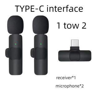 New Wireless Lavalier Microphone K9 Portable Audio Video Recording Mini Mic for iPhone Android Live Broadcast Gaming Phone Mic
