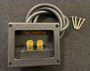 แท็ปลำโพงสี่เหลี่ยม ขั้วทองเหลือง พร้อมติดตั้ง สายไฟVCT ขนาด2 x1.5 ความยาว1เมตร Top_skyShop