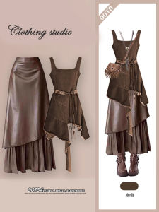 Summer Western Cowboy Style Womens Bohemian Halter Dress Skirt Set Vintage Patchwork Mini Skirt Two-Piece Suit Short Sleeve