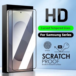 ฟิล์มกระจก 3 มิติ ป้องกันหน้าจอเต็มรูปแบบ สำหรับ Samsung Galaxy Note 20 10 Plus 5G 9 8 S25 S24 S23 S22 S21 S20 S10 S9 S8 FE Plus Ultra