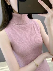 NUANKONG | High Collar Sleeveless Knit Three-Piece Set