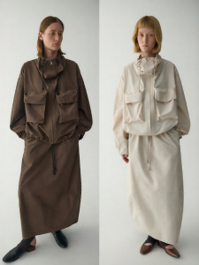INSIS FEMME | Simple Cotton Feel Outdoor Sport Jacket Workwear Skirt Set