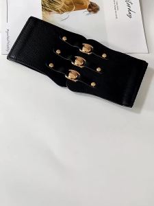 Thắt Lưng Co Giãn Rộng Dành Cho Nữ Thời Trang Cỡ Lớn Dây Lưng Bản Rộng Chất Liệu Thun Co Giãn Phụ Kiện Trang Trí Đầm Bằng Kim Loại Và PU