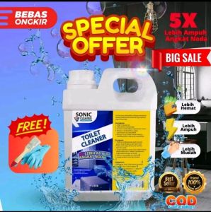 Sonic Toilet Cleaner Cairan Pembersih 1 LITER Serbaguna Setanless Syower Kran WC Westafel Bowel peralatan dapur rumahtangga Antibakerial