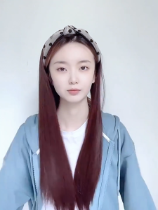 Womens Wig Long Straight Hair Retro Polka Dots Headband Wig Extension Full Head Wigs Half Headgear