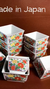 [Hàng Hiếm Japan 100% New] [Bán lẻ] 01 Chiếc Thố Vuông Ngũ Sắc Size Cúc & Mẫu Đơn Trang Trí