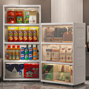 พลาสติกฝาครอบเปิดสไตล์ตู้เก็บของสําหรับห้องนอนข้างเตียง Space Saver อเนกประสงค์ในครัวเรือน