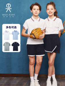 Idongide School Uniform Boys Short-Sleeved T-shirt Summer Wear Kids Tops Pure Cotton White Girls Polo Shirt 10t036