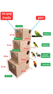 รังนก กล่องนก รังเพาะ สำหรับ กรีนชีค /ค๊อกทาเทล / ขนาด 20*30cm.