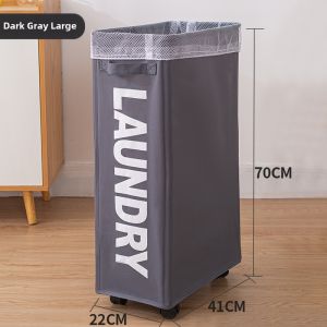 SHOUNAMAO | Wheeled Large Capacity Fabric Storage Basket for Clothes and Toys