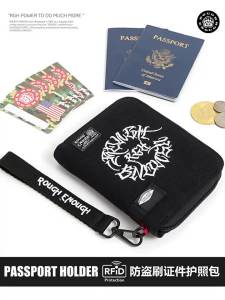 RGH Men Anti‑RFID Multi‑Passport Holder All‑in‑one Travel Wallet for Tickets ID Card Document Storage