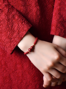 Red String Bracelet Zhu Sandu Gourd Lucky Charm Woven Hand Chain for Children And Adults Couples Fashionable Ethnic Style