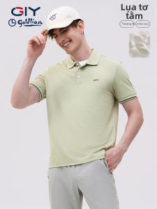 GYgoldlion | High-Quality Silk and Long Staple Cotton Short Sleeve Polo Shirt