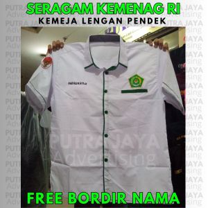 FREE BORDIR NAMA Kemeja Seragam kemenag RI Lengan Panjang dan pendek Bahan drill bisa request atau custom nama